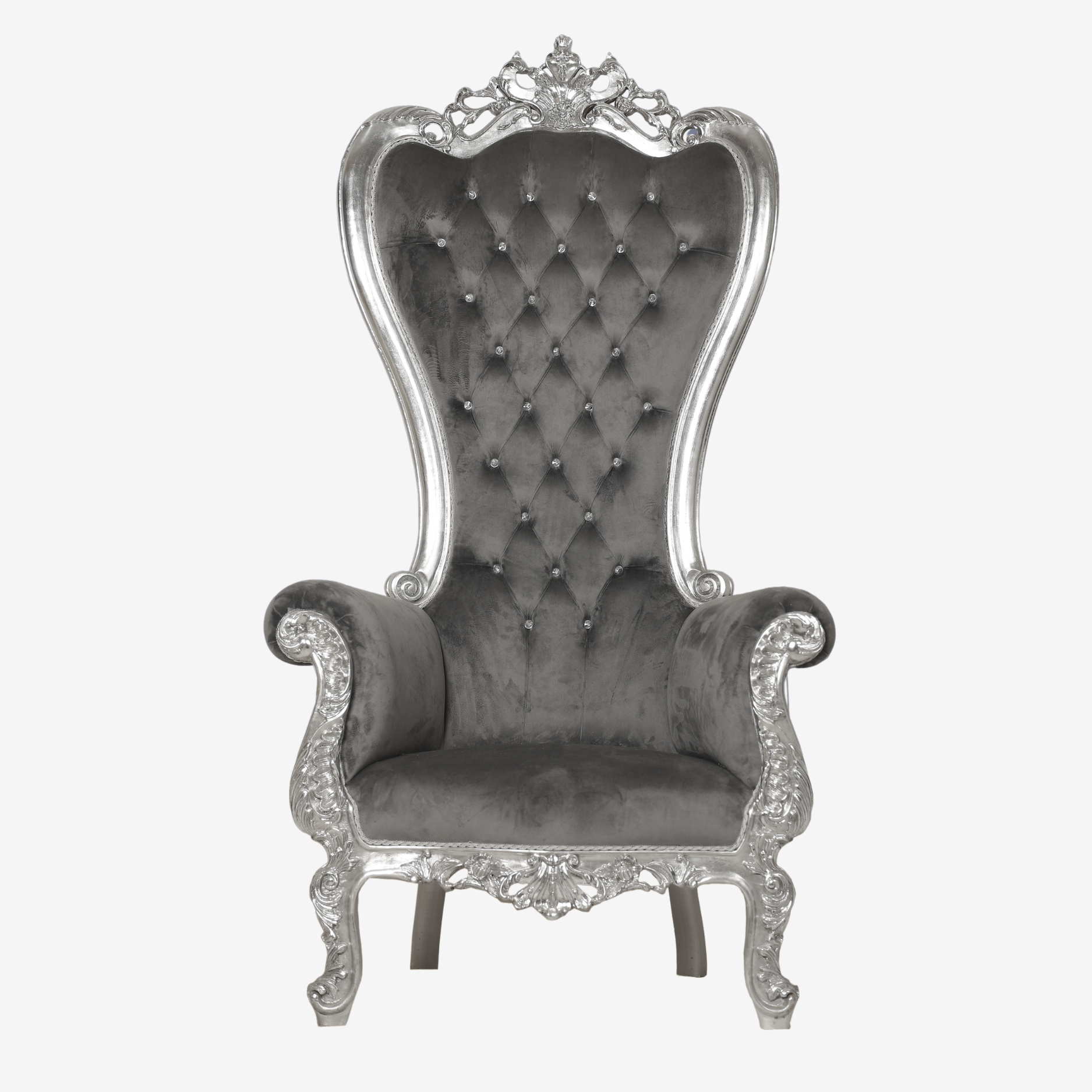 Black/Silver Throne Chair