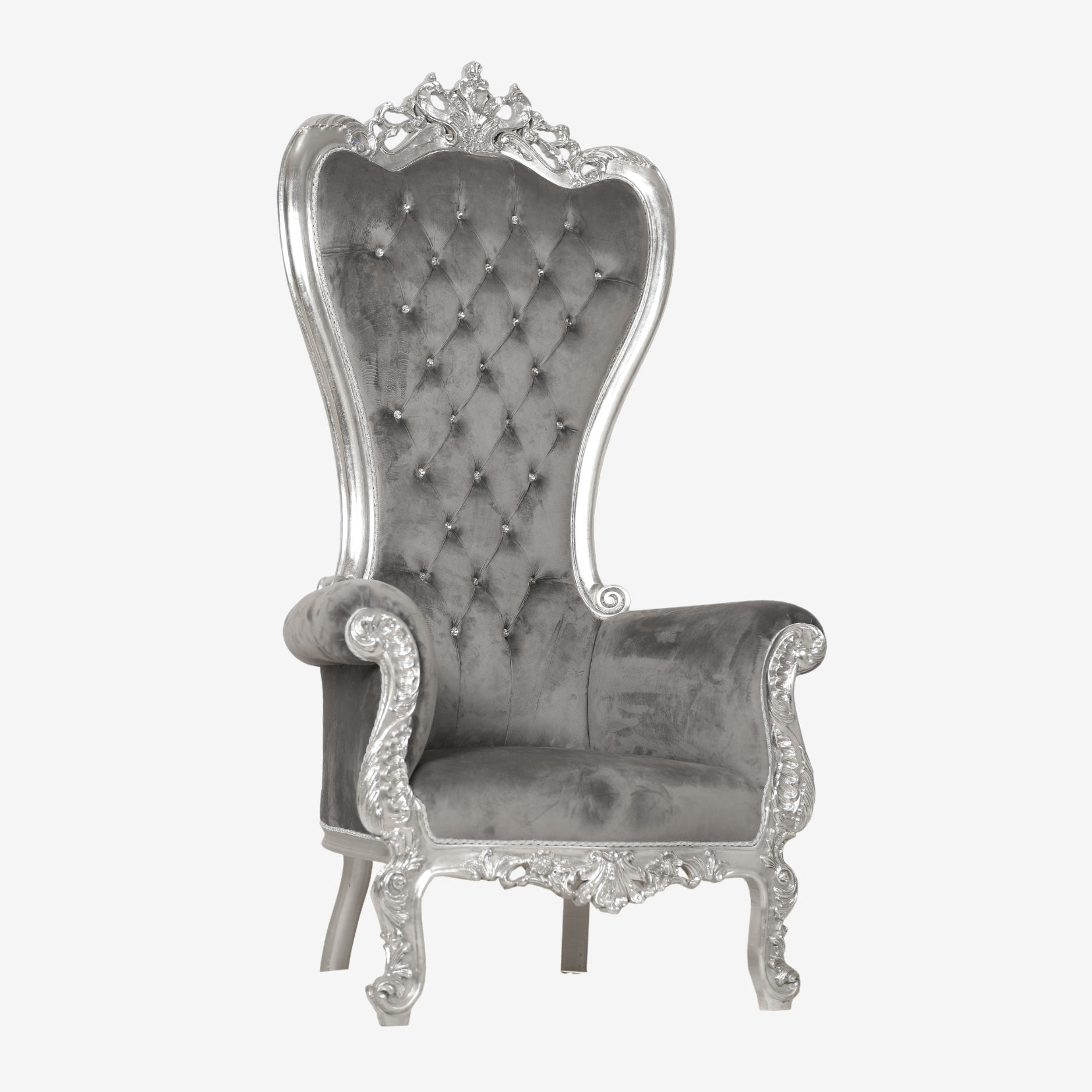 Black/Silver Throne Chair